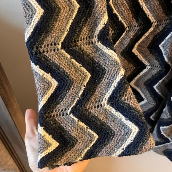 Free People Wool-Blend Chevron Patterned Black and Gray Dress - XS - Picture 8 of 13